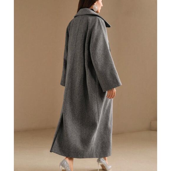 $116 Womens Long Oversized Coat Shein Anewsta Size S US 4 NEW Light Gray Lined - Picture 9 of 10